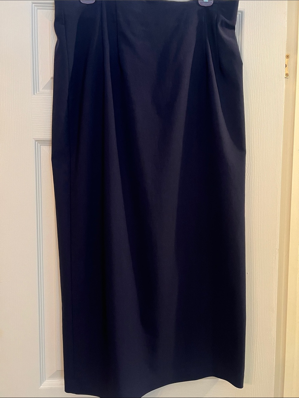 Classic Navy High-Waist Pencil Skirt